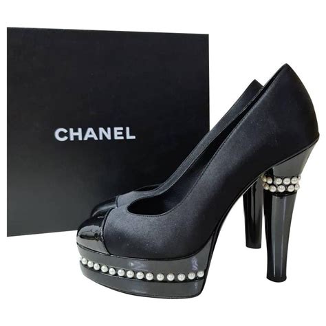 chanel cap toe chain platform pumps|chanel cap toe slingback pumps.